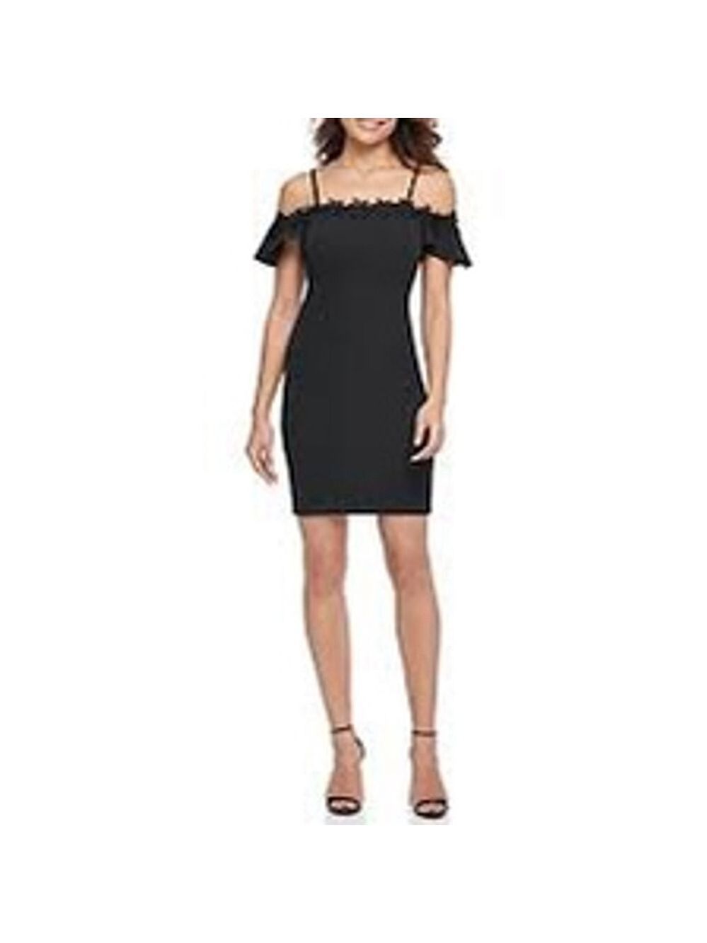 Kensie Off-The-Shoulder Shift Lace Dress Size 12 Black